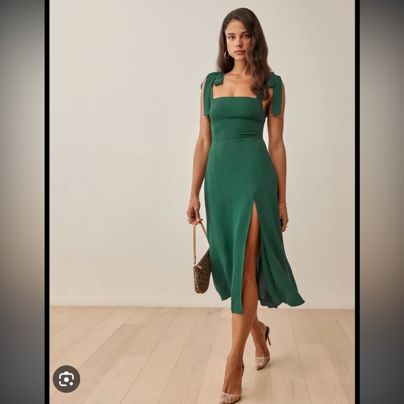 Reformation Twilight Dress Emerald Green - Picture 1 of 8